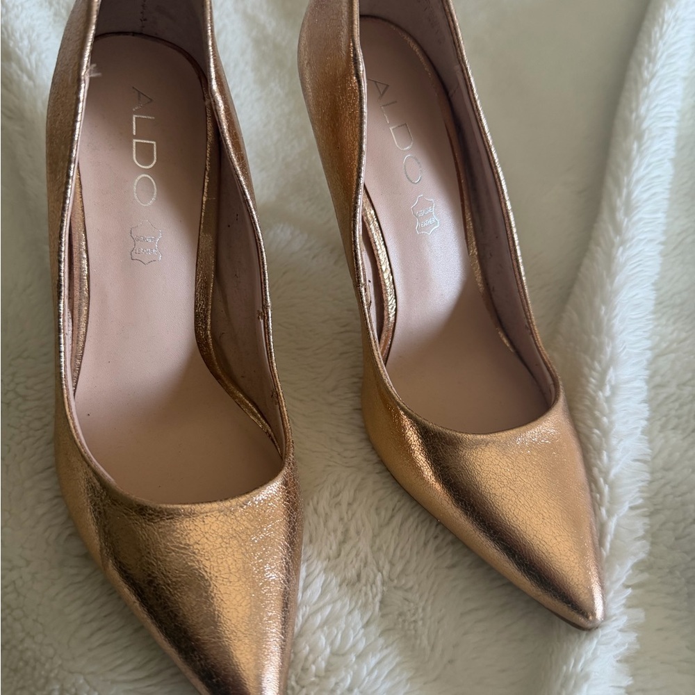 Aldo Metallic Gold Women's Heels
